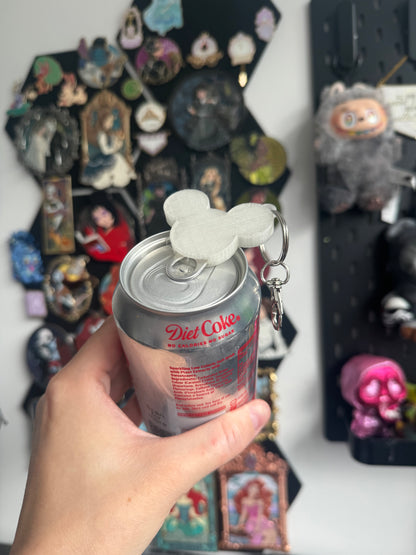 White Glittery Mouse Can Opener