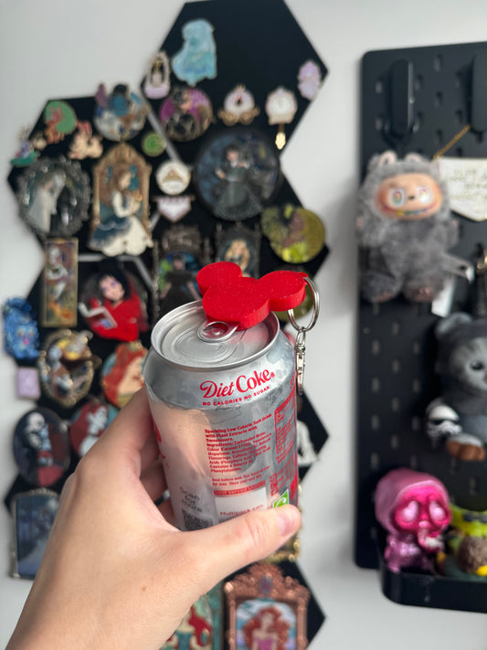 Red Glittery Mouse Can Opener