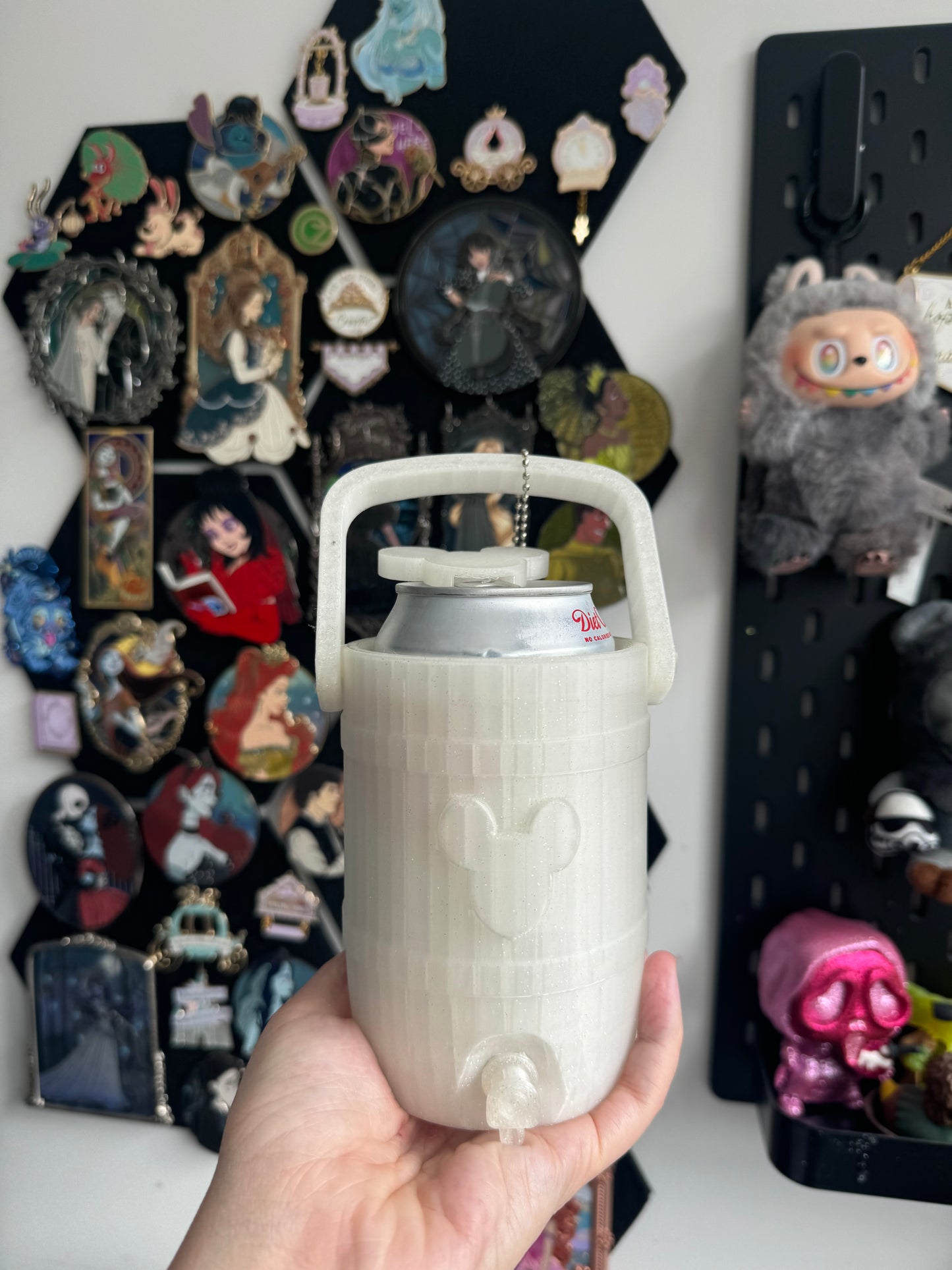 Glittery White Mouse Can Cooler