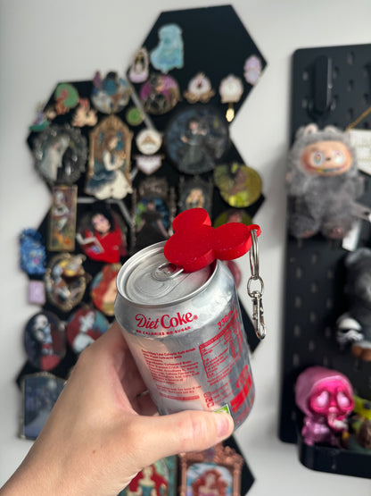 Red Glittery Mouse Can Opener